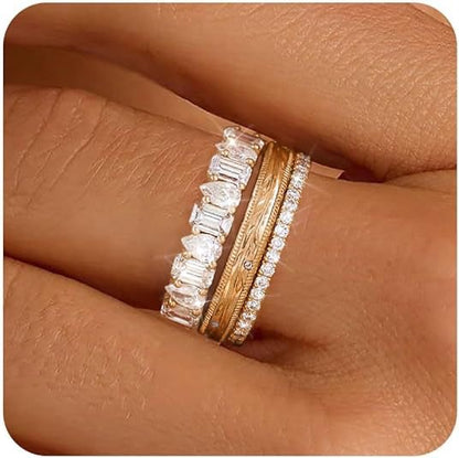 Modern Muse Trio Set of 3 Rings