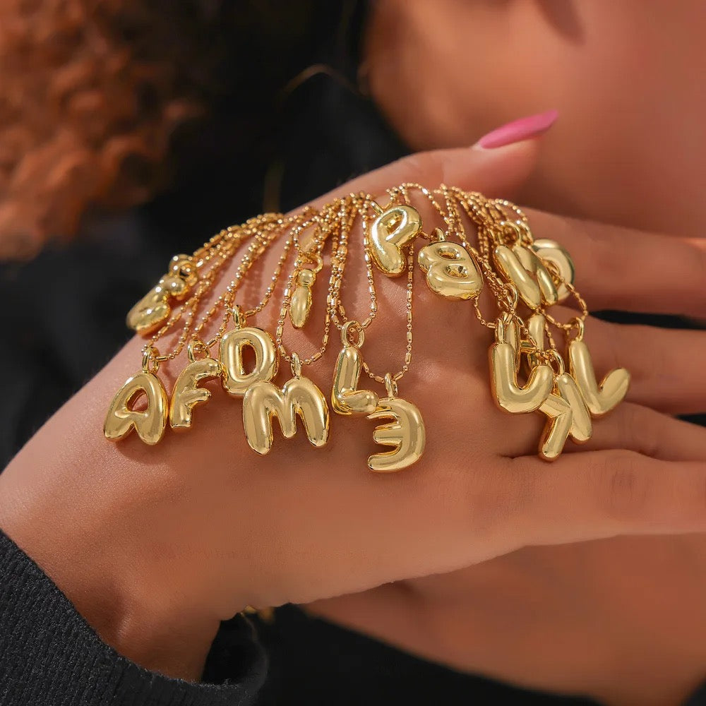 Small Solid Balloon Alphabet Necklaces