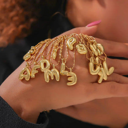 Small Solid Balloon Alphabet Necklaces