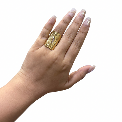 XO XL Egyptian Gold Ring