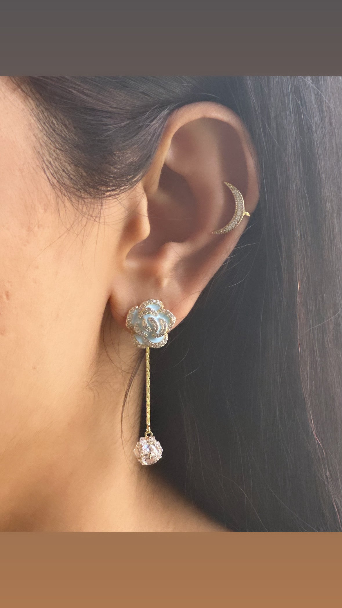 Rose F&B Dangler Earrings