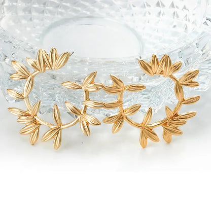 Brass Floral Wreathe Earrings