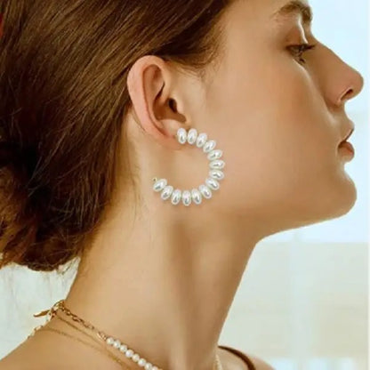 Large Pearl Hoops