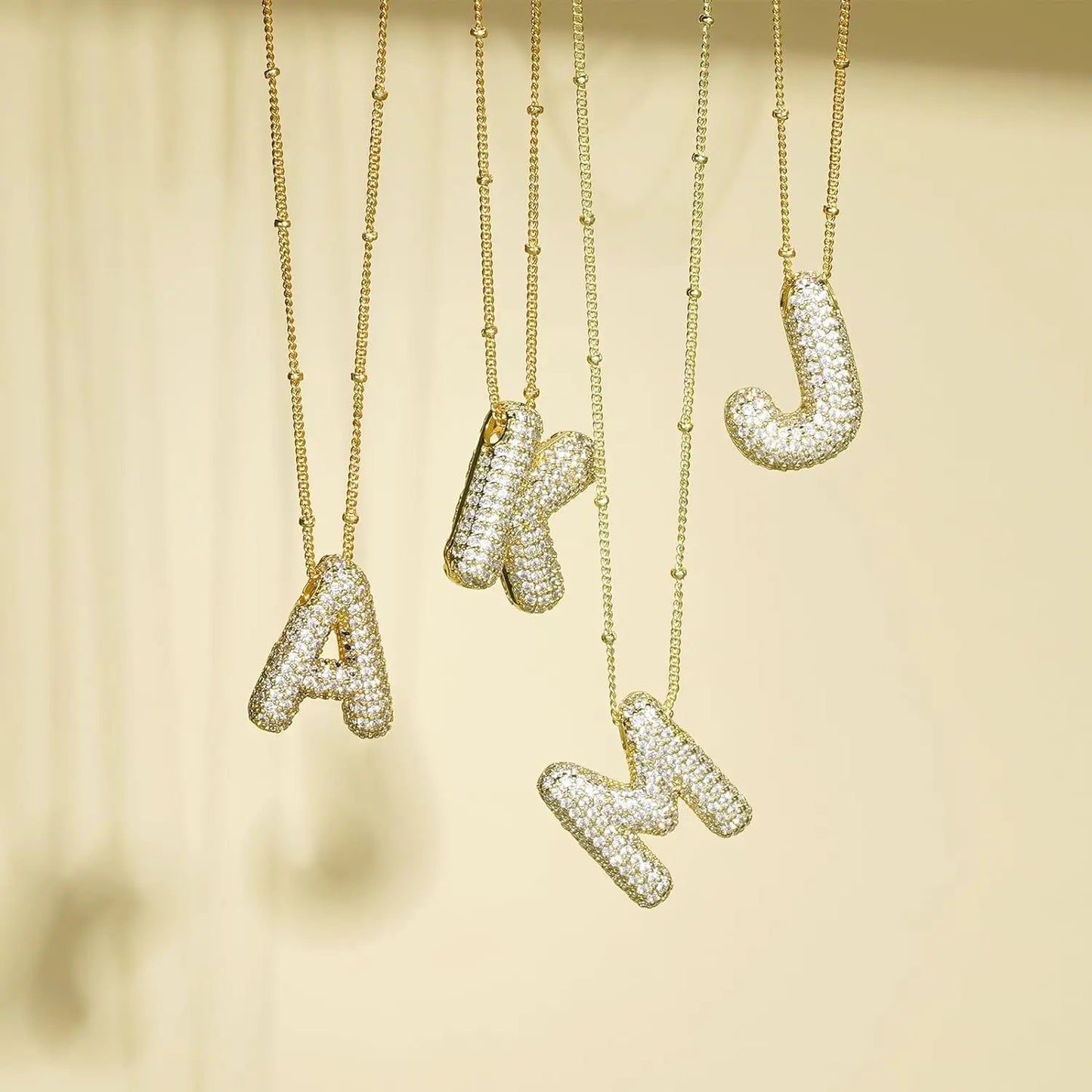Studded Balloon Alphabets Necklace
