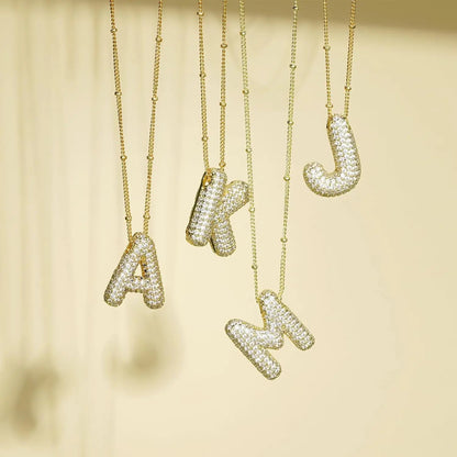 Studded Balloon Alphabets Necklace
