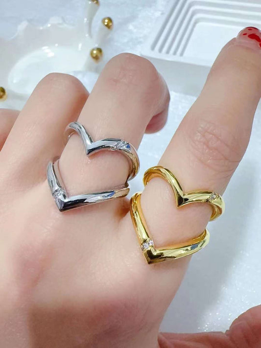 Double Heart Gold-Ring