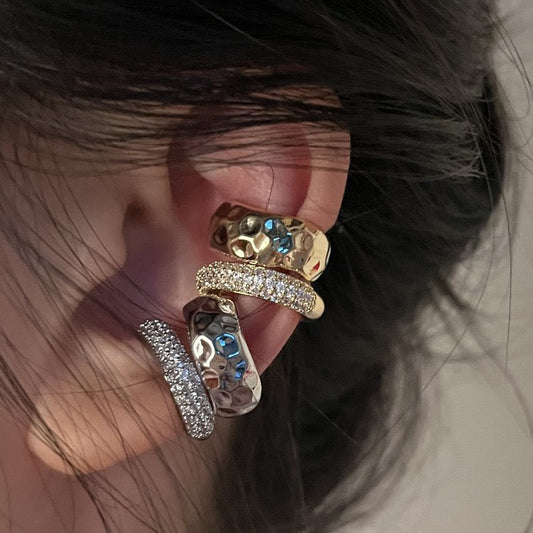 Hammered Layered Stacking Ear Cuffs-2 Colors