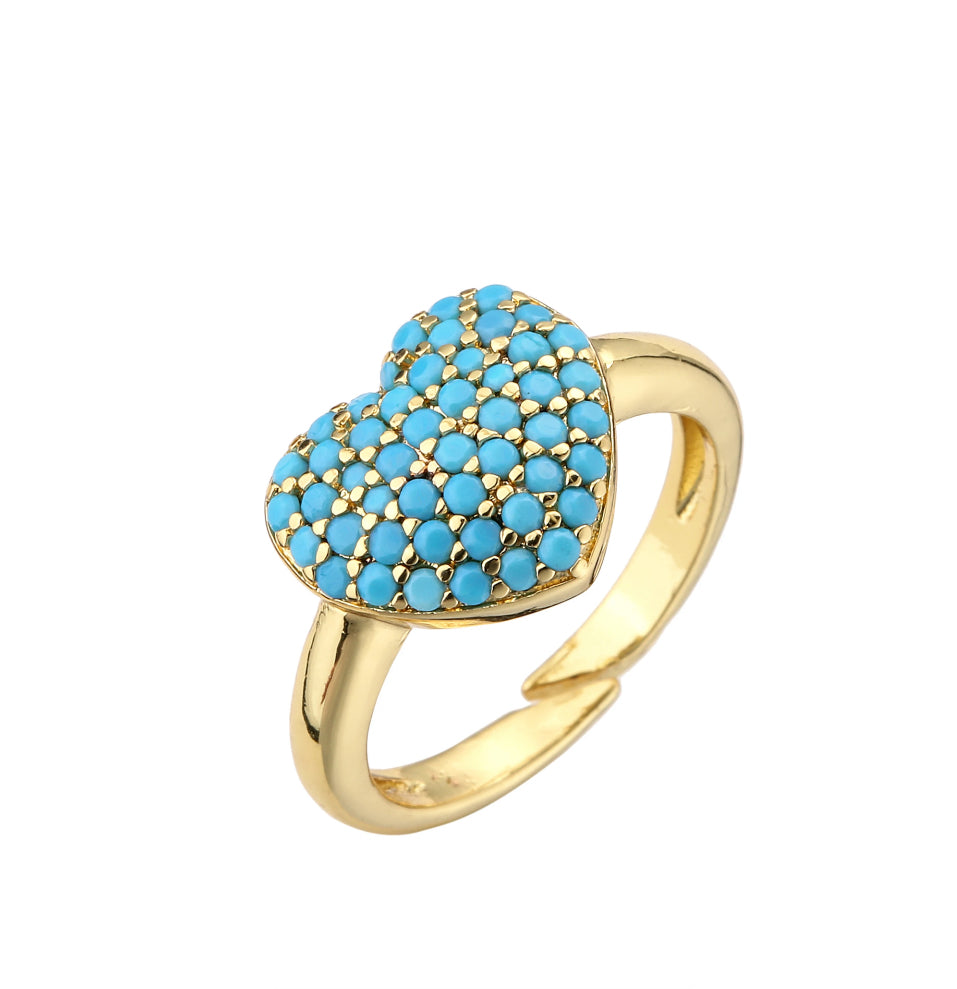 Heart Studded Ring - 5 colors