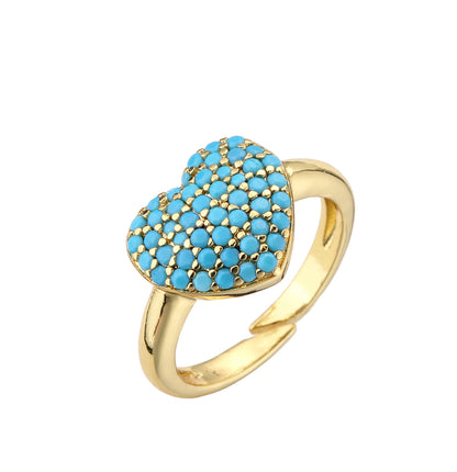 Heart Studded Ring - 5 colors