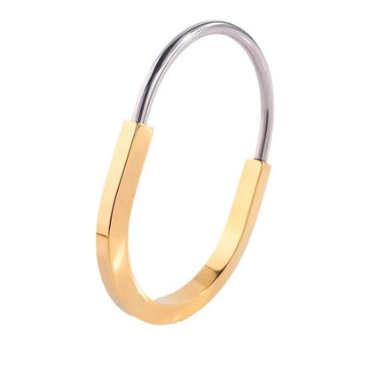 Solid Silver Gold Unisex Oval Kada