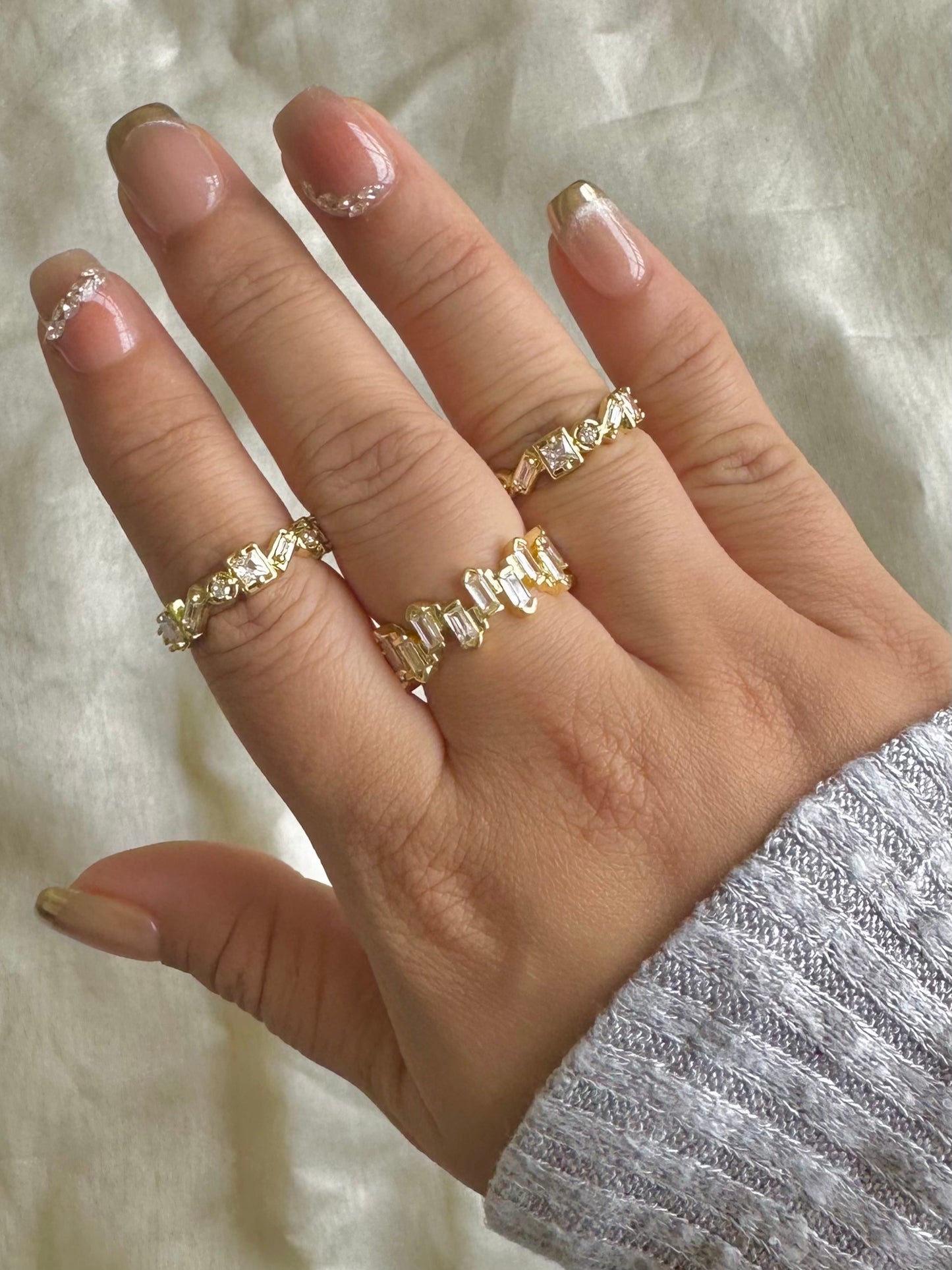 Uncut Baguette Eternity  Ring