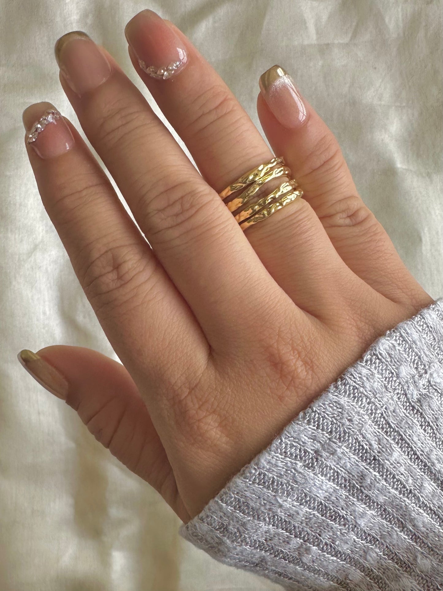 Matte Stacked Ring-Gold