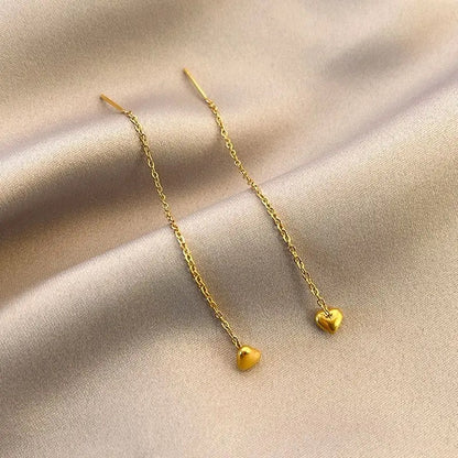 Lil Heart Needle Thread Earrings