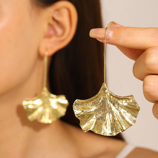 Long Leaf Statement Earrings