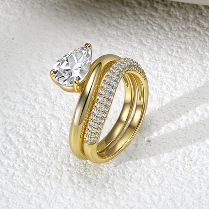 Classic Wave Stacked Diamond Bands-3 Variants
