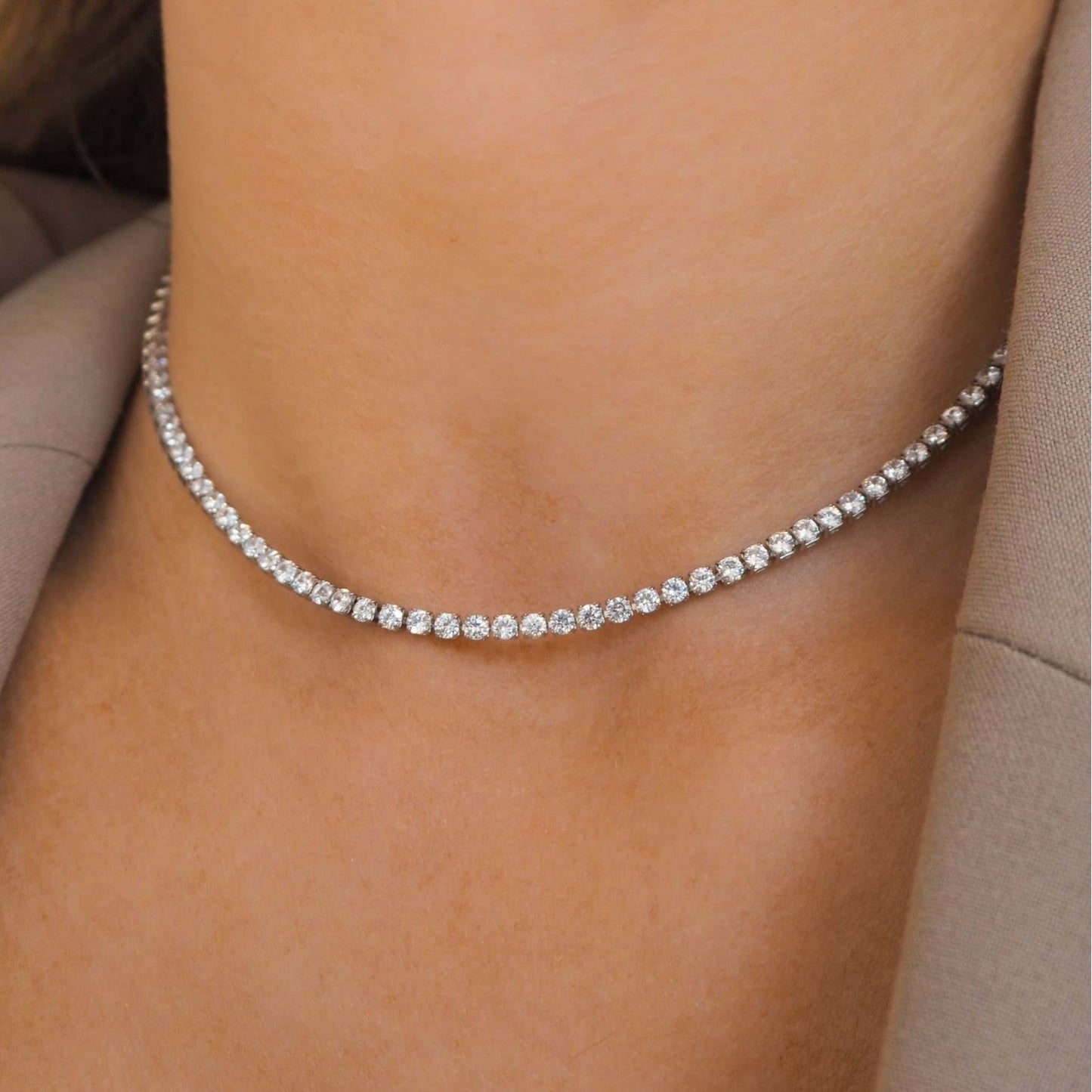 Petite Tennis Necklace - Gold & Silver Options