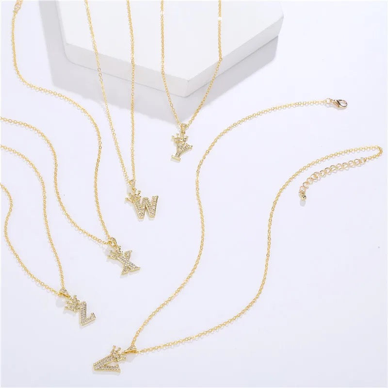 Small Princess Gold Alphabet Necklaces