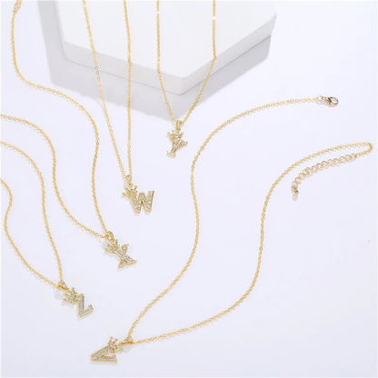 Small Princess Gold Alphabet Necklaces