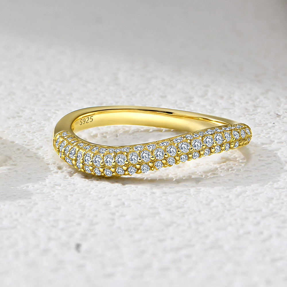 Classic Wave Stacked Diamond Bands-3 Variants