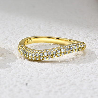 Classic Wave Stacked Diamond Bands-3 Variants