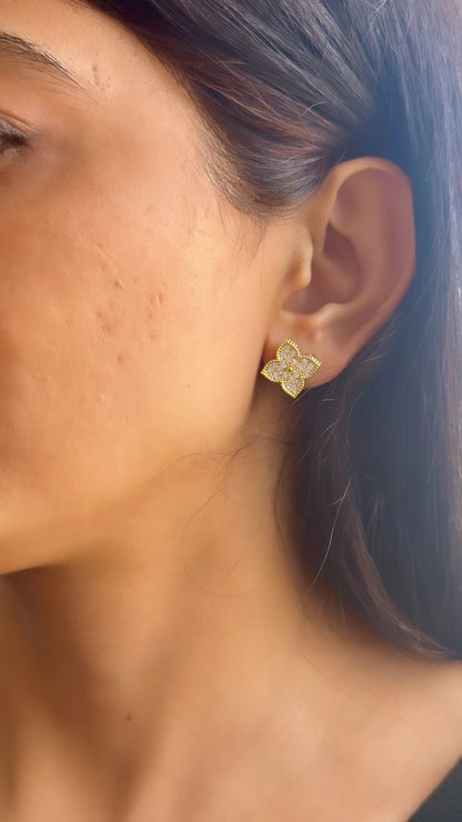 Flower & Clover Stud Earrings