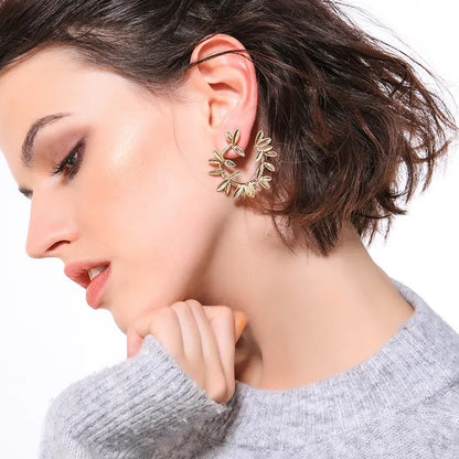 Brass Floral Wreathe Earrings