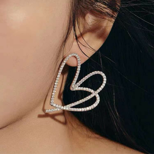 Delicate Heart Outline Earrings-2 Types