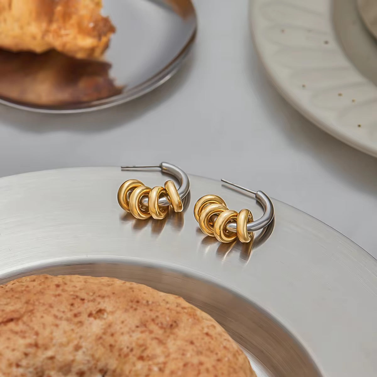Ringed Mini SS Hoop Studs
