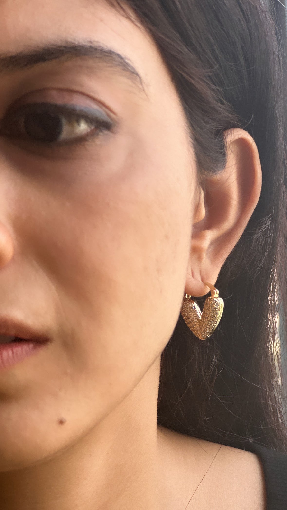 Studded Heart Bali Earrings