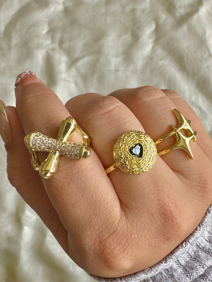 Hammer heart Rings-3 Colors