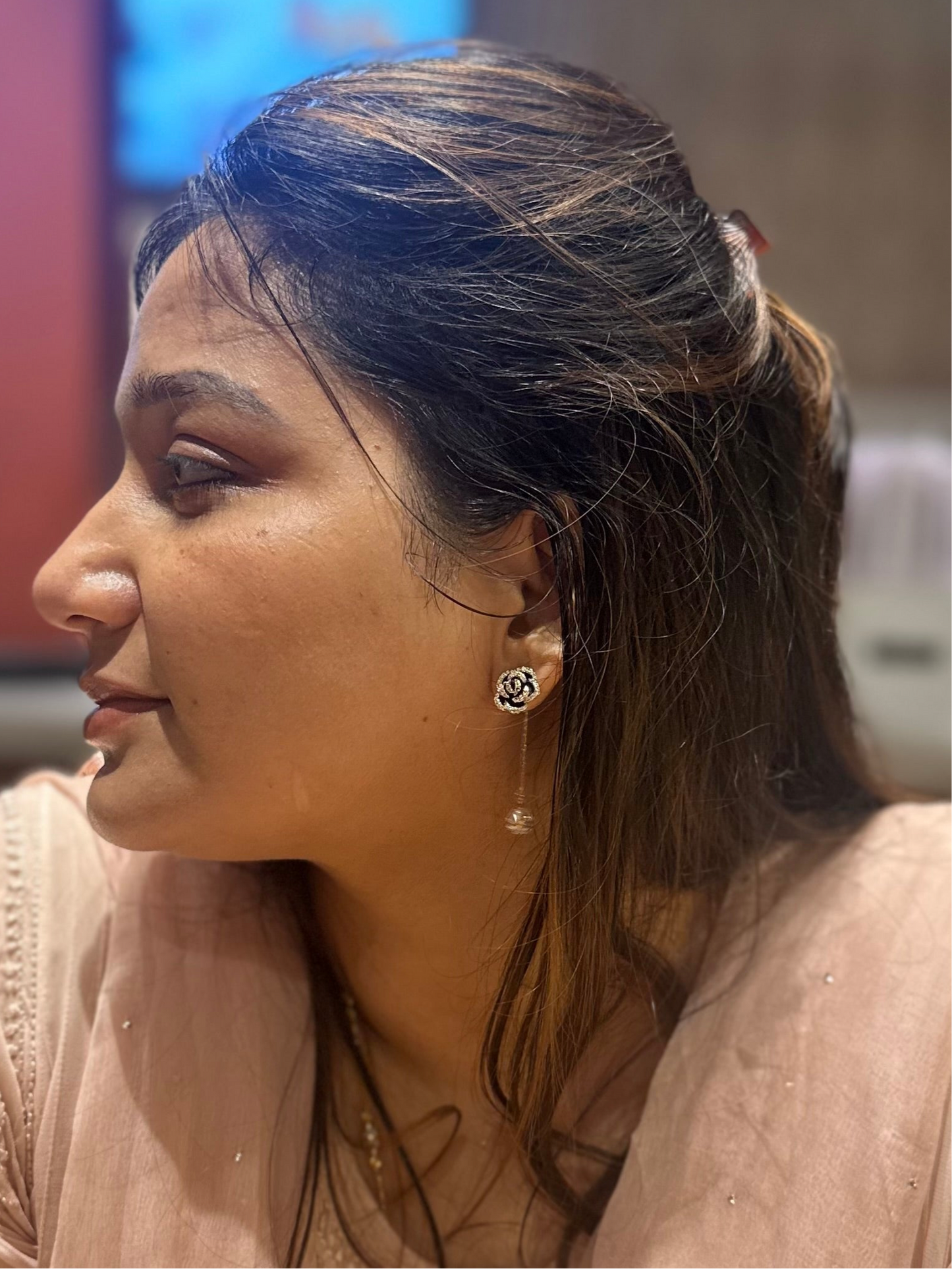 Rose F&B Dangler Earrings