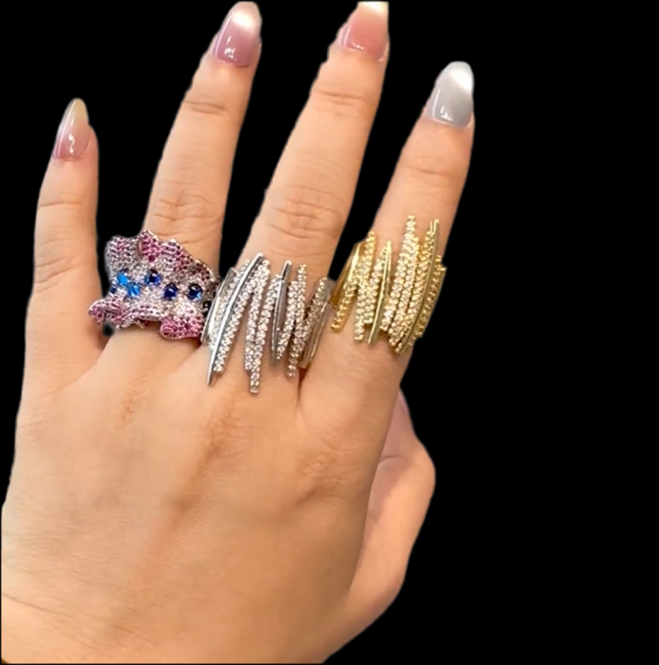 Stylish Gold Thorn Ring-Adjustable Gold & Silver
