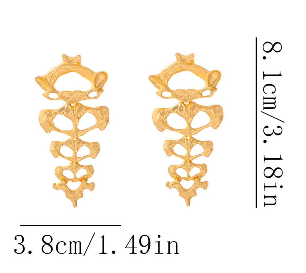 Elegant Vertebrae Earrings-Gold & Silver