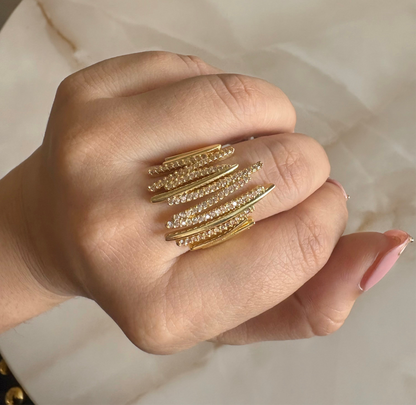 Stylish Gold Thorn Ring-Adjustable Gold & Silver