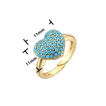 Heart Studded Ring - 5 colors