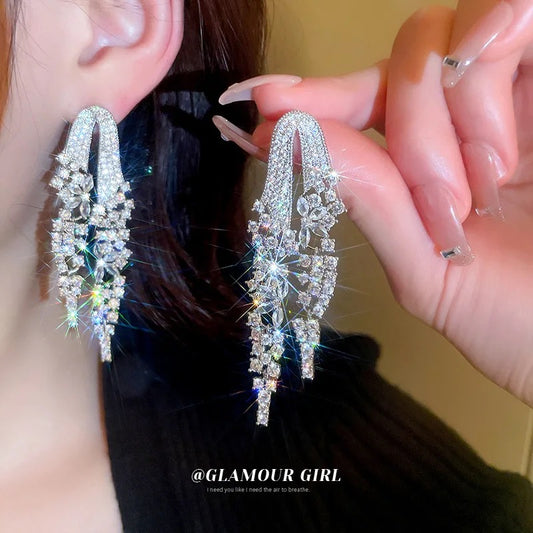 Silver Dribble Statement Earrings