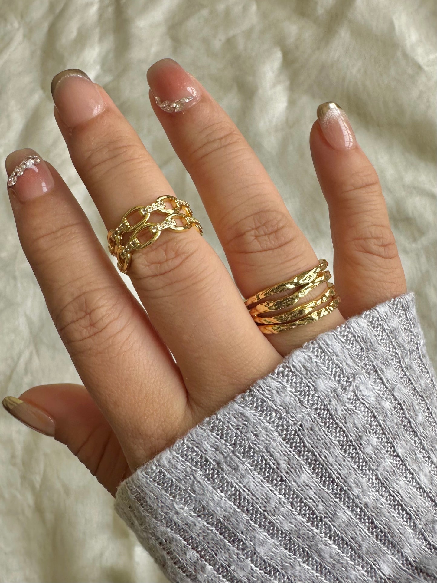 Matte Stacked Ring-Gold