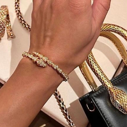 Studded Serpant kada Bracelet-Gold & Silver Option