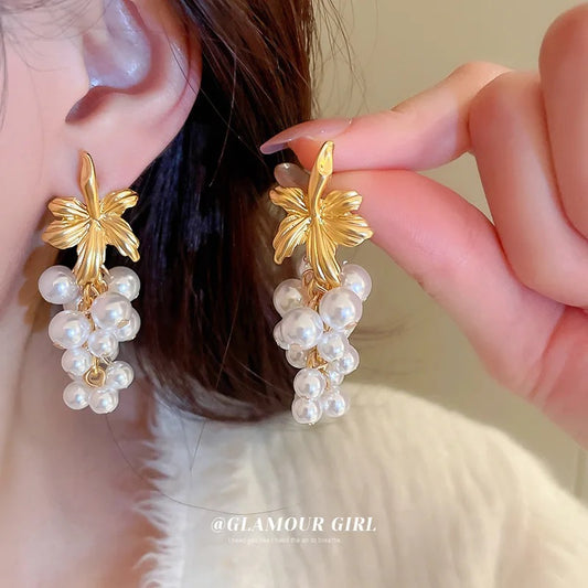 Pearl Grape Vine Earrings