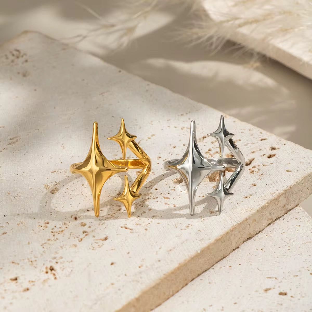 Triple Star Ring-Gold