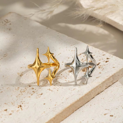 Triple Star Ring-Gold