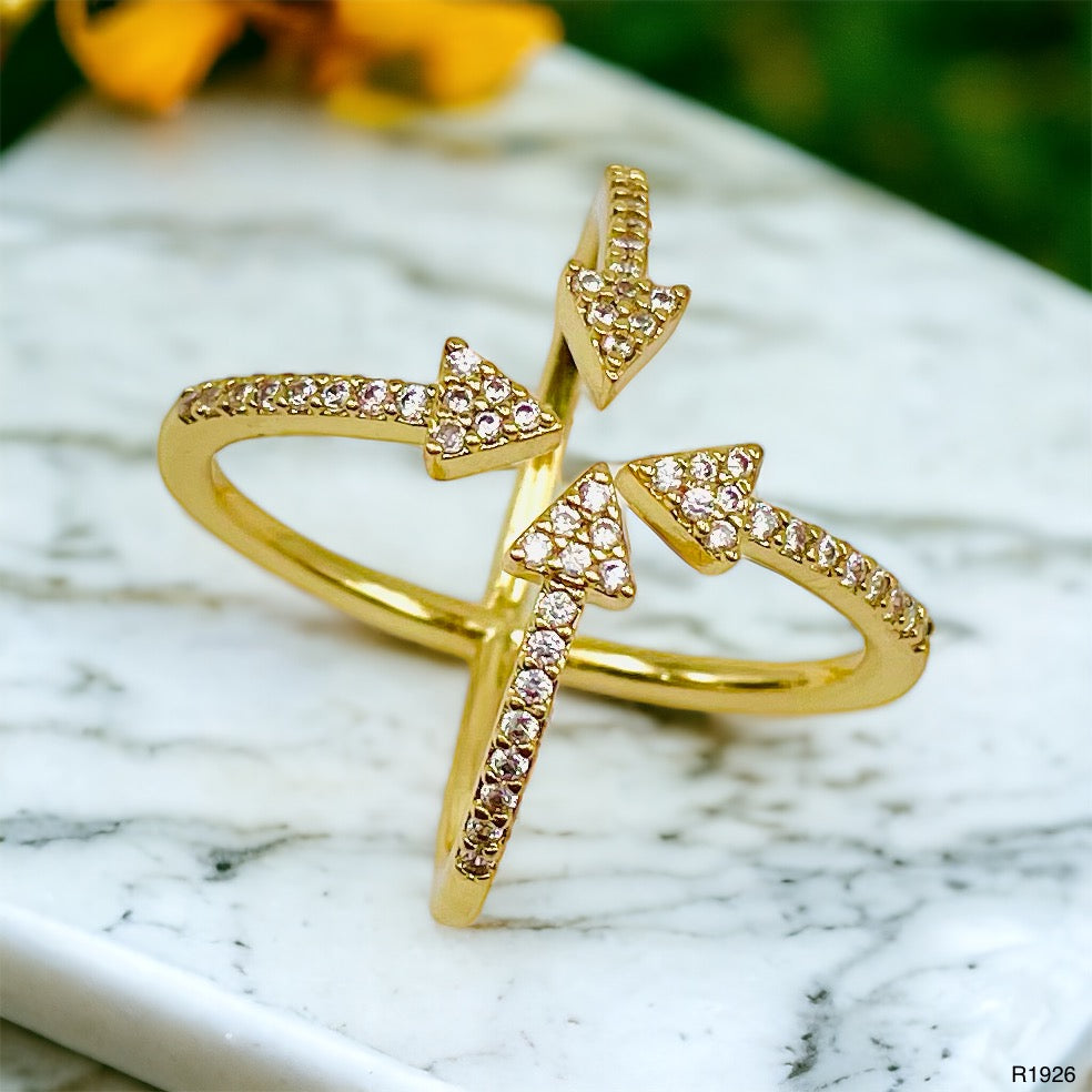Double Arrow Ring-Gold & Silver