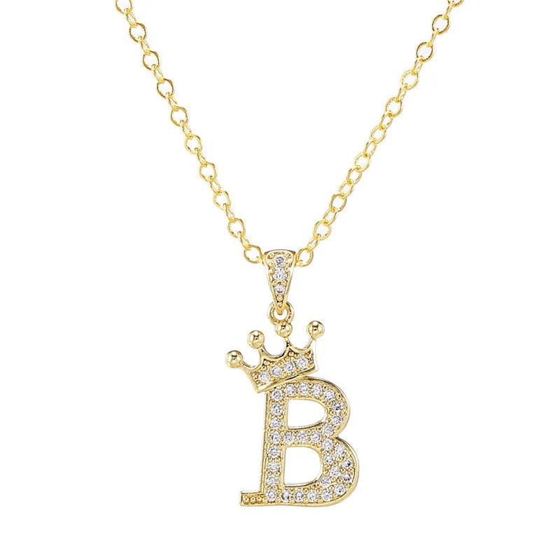 Small Princess Gold Alphabet Necklaces