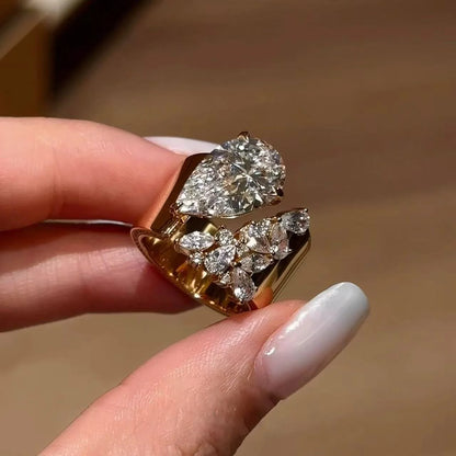 Drop Sparkle Gap Ring