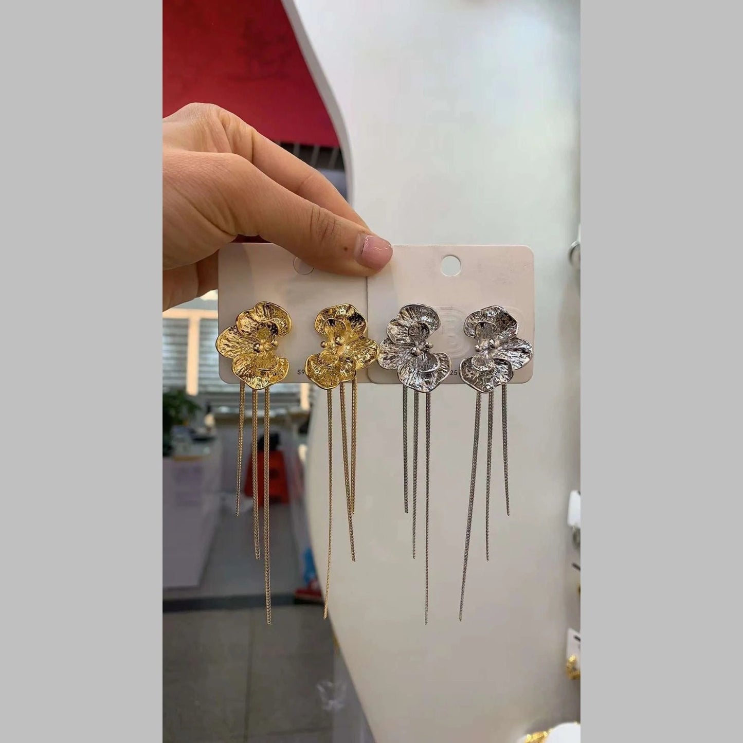 Gold Orchid Danglers