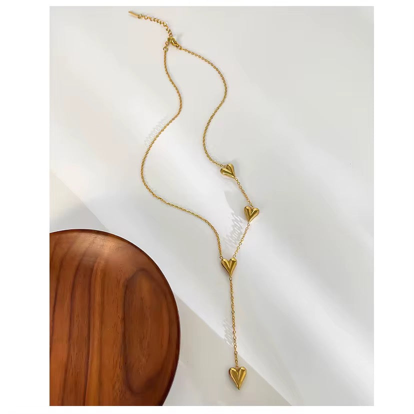 4 Tiny Hearts Petite Necklace