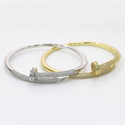 Studded Big Nail Bracelet-Silver