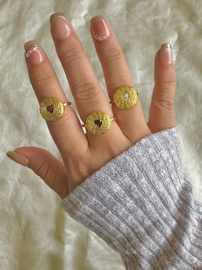 Hammer heart Rings-3 Colors