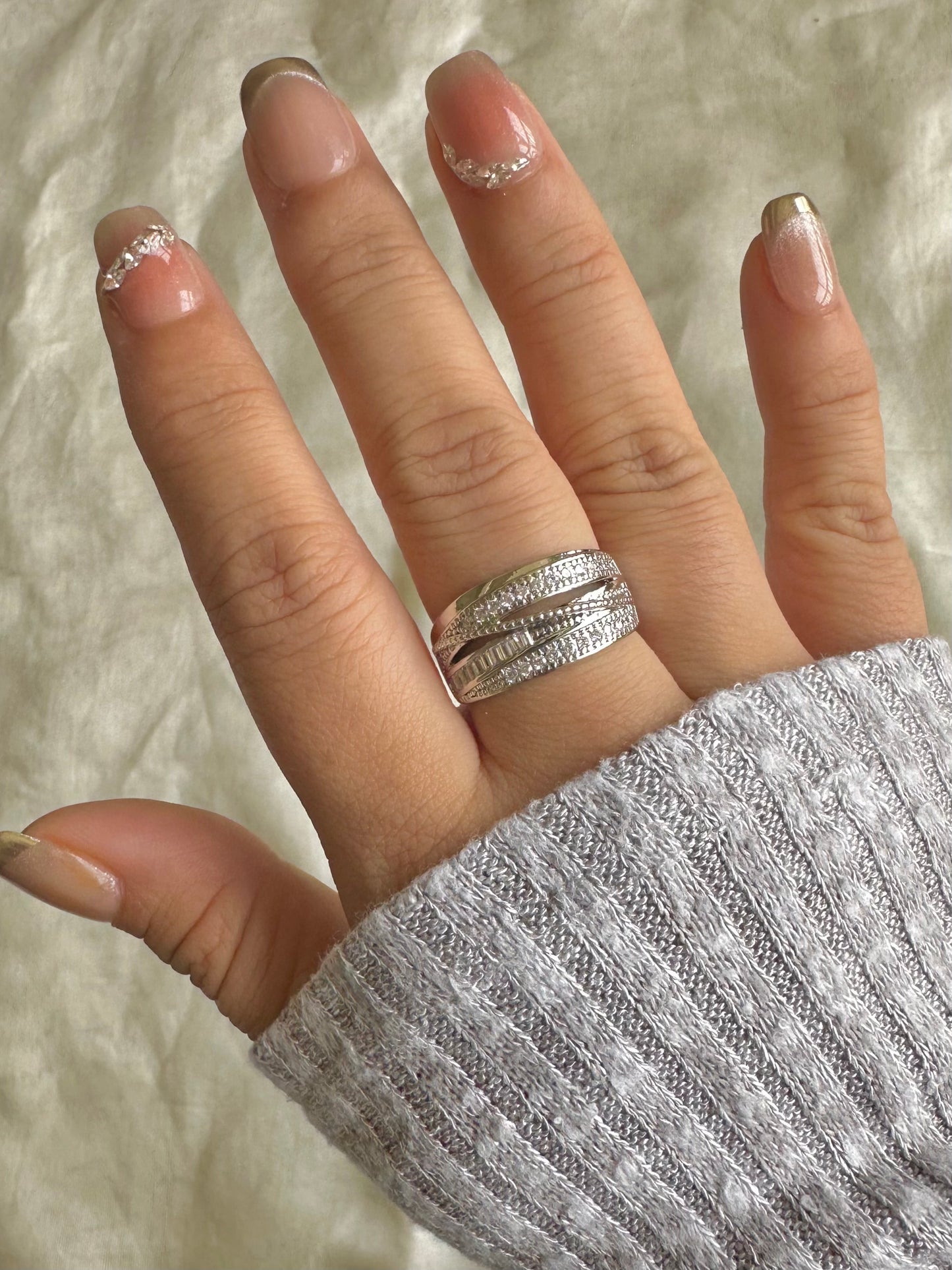 Silver Layered Ring