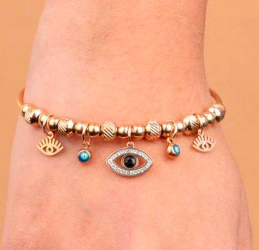 Evil Eye Charm Kada Bracelet